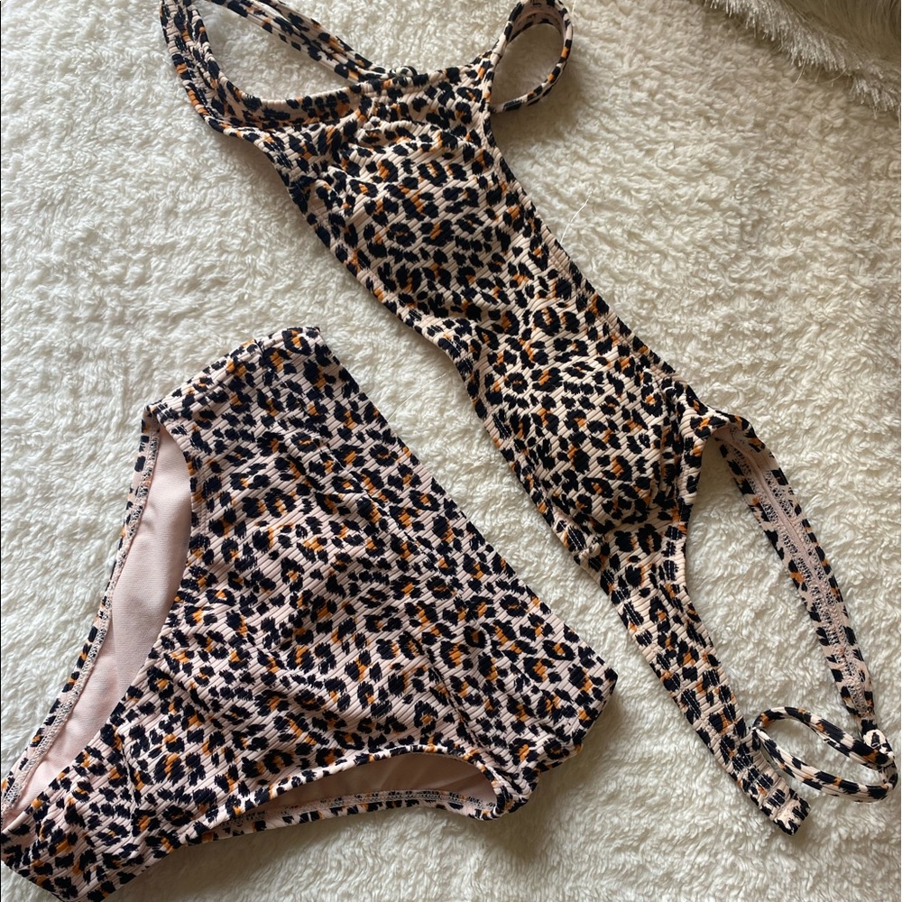 high wasted cheetah bikini
